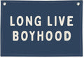 Long Live Boyhood Banner, Canvas Wall Hanging Banner Flag for Nursery Playroom, Toddler Boys Kids Room Decor (Navy Blue)