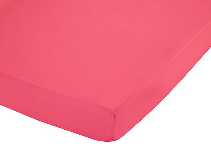 EVERYDAY KIDS 2 Pack Fitted Girls Crib Sheet, 100% Soft Breathable Microfiber, Baby Sheet, Fits Standard Size Crib Mattress 28in x 52in, Nursery Sheet - Unicorns/Hot Pink