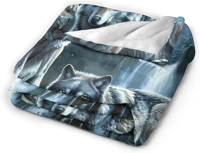 Tijuboni Wolf Throw Blanket Wolf Gifts for Girls Boys Women Men Kids Adults Soft Flannel Fleece Blanket for Couch Sofa Bed Home Decor 40"x50"