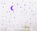 Moon and Stars Wall Decal Vinyl Sticker for Kids Boy Girls Baby Room Decoration Good Night Nursery Wall Decor Home House Bedroom Design YMX16 (Purple)