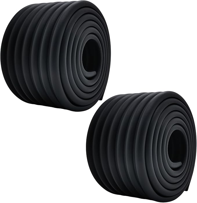 M2cbridge Multifunctional Edge and Corner Guard Coverage Baby Safety Bumper DIY 6.5 Ft (Black (6.5ft x 2))
