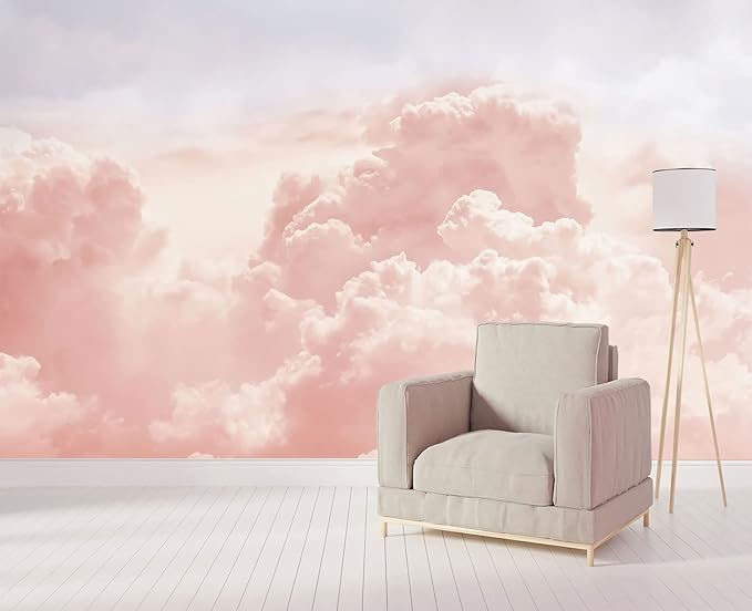 Pink Clouds Wall Mural Wallpaper for Bedroom 178" x 117"