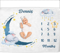 OLIVE OLIVIA Personalized Monthly Baby Milestone Blanket, Baby Months Blanket, Perfect Custom Newborn Gifts,50"x60"