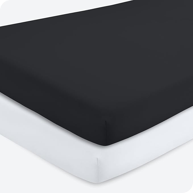 Bare Home 2-Pack Fitted Crib Sheets - Premium 1800 Ultra-Soft Microfiber - Breathable - Baby Sheet - for Boys & Girls - Fits Standard Crib and Toddler Mattresses (Morning Sun/Cloud Grey)