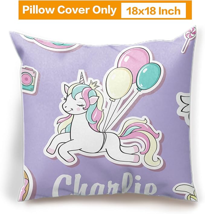 Custom Crib Bedding Set - Magical Horse Design Personalized Name Baby Nursery Bedding 3 Pcs Set - Chic Soft Blanket, Sheet, Pillowcase for Newborns Boys Girls Gifts Color17