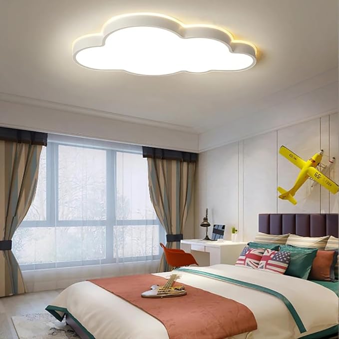 Cloud Shape LED Ceiling Light Fixture,27 Inch Modern Recessed Ceiling Lights, Dimmable Light,White 42W Close to Ceiling Lighting Flush Mount Living Room Bedroom,3000K-6000K