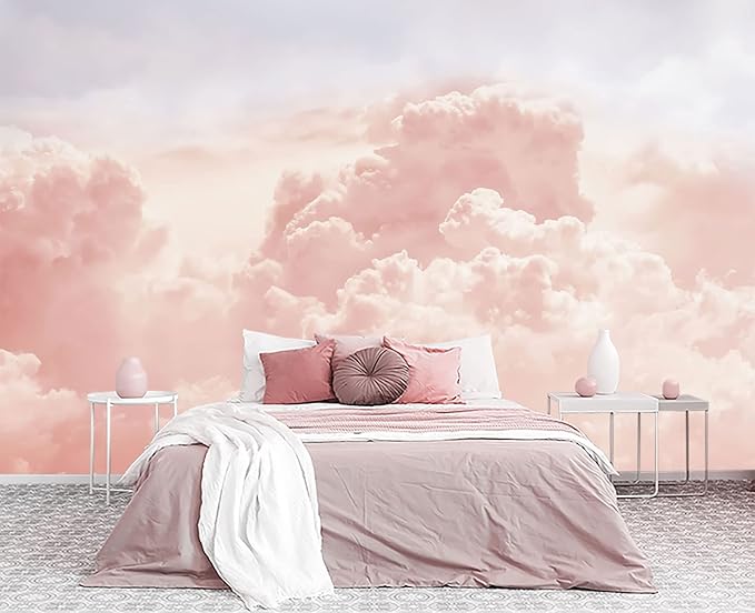Pink Clouds Wall Mural Wallpaper for Bedroom 178" x 117"