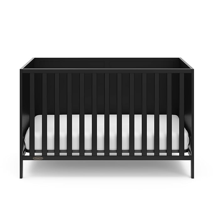Graco Theo 3-in-1 Convertible Baby Crib (Black) - GREENGUARD Gold Certified, Converts to Toddler Bed & Daybed, Fits Standard Full-Size Baby Crib Mattress, 4 Adjustable Mattress Heights