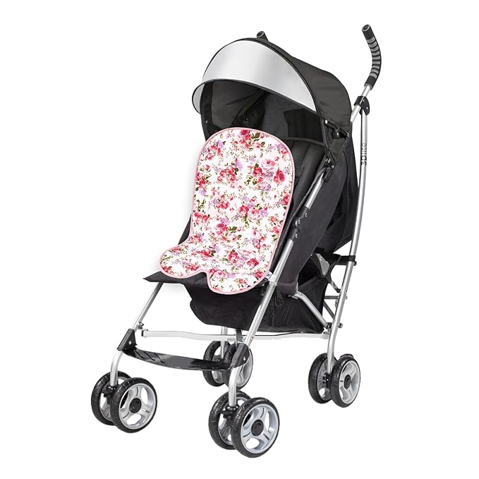 Baby Carriage Cushion, Universal Breathable Car Seat Insert Cushion, 3D Air Mesh Baby Seat Pad Liner for CarSeat, Buggy, High Chair (Flower)