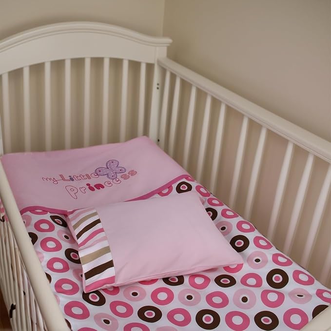 Baby Crib Bedding Set Bed Linen 2pcs Toddler Crib Duvet Cover Set,100% Cotton Poplin, 40x48 Duvet & 12x18 Pillowcase, Soft Embroidery Infant Quilt Cover Baby Bedding