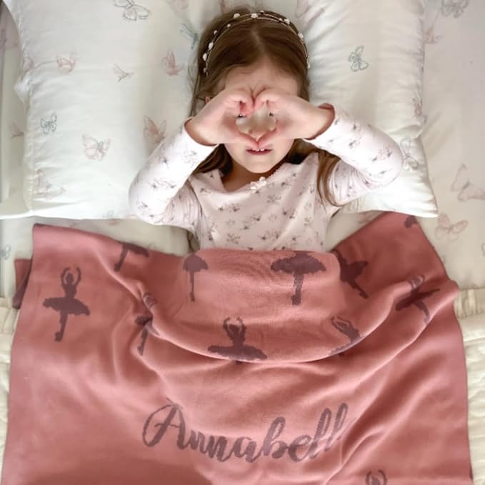 Personalized Icon Pattern Blanket – 100% Organic Cotton Customized Baby Blanket, Custom Name, Crib 36x60, Gift for Baby Shower, Birthday Present, Girls and Boys, Toddlers Kids - Made in America