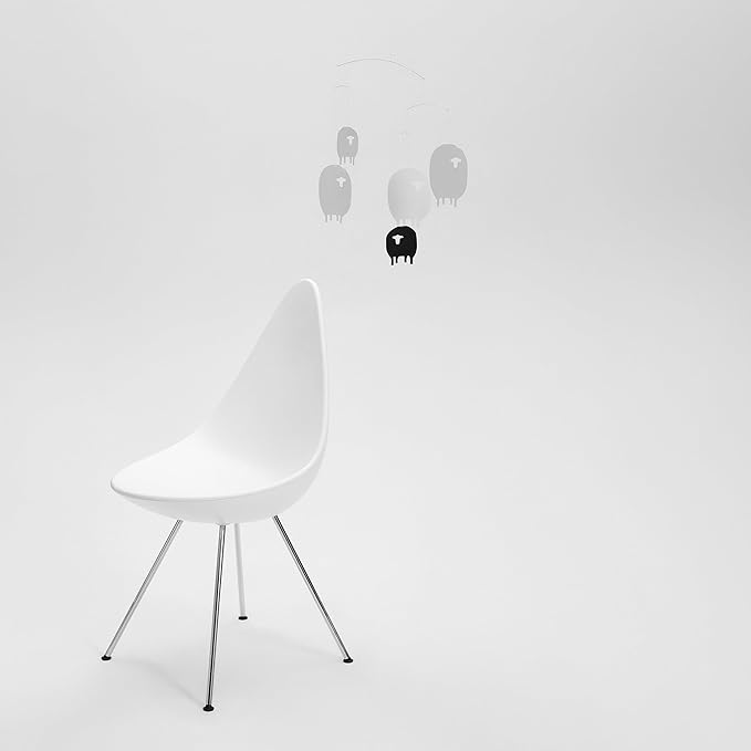 Flensted Mobiles Sheep Hanging Nursery Mobile - 17 Inches Plastic - Handmade in Denmark - Conversation Piece and Room Decor - Unisex - Wall Mount