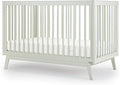 dadada Baby Soho 3 in 1 Convertible Wooden Crib to Toddler Bed - Made in Italy, GREENGUARD Gold Certified, Baby-Safe Finish, Sustainable Beech Wood, Modern Design, 3 Adjustable Heights (Sage)