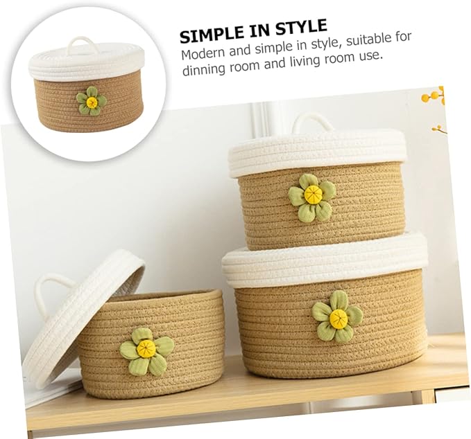 Unomor Round Woven Storage Basket Moses Basket Modern Style Storage Bin for Clothes