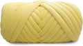 Velvet Chunky Bulky Giant Arm Knitting Yarn, Super Soft Jumbo Tube Weight, Fluffy DIY Crochet Hand Making Washable Yarn for Blanket, Pet Bed, Rugs, Pillow (1.1lb-Yellow)