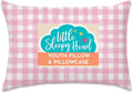 Little Sleepy Head Youth Pillow & Case 16x22 - Soft Jumbo Toddler Pillow, Hypoallergenic & Perfect Kids Travel Pillow (Gingham Pink)
