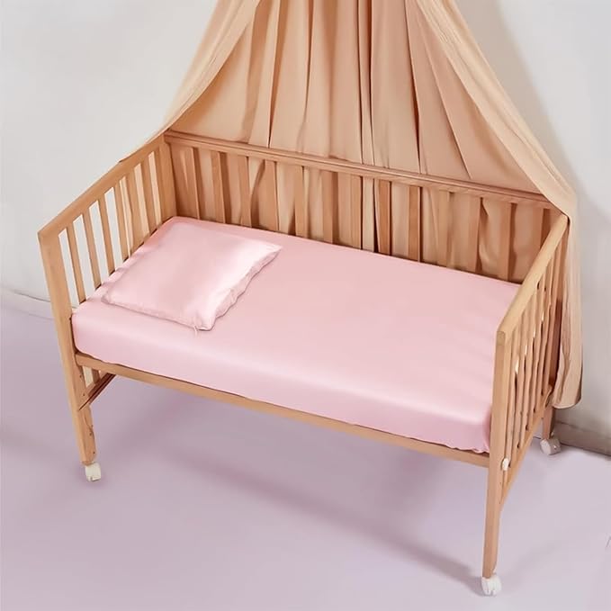ROSEWARD Organic Mulberry Silk Baby Pillowcase with Zipper, 10"x13" Toddler Pillow Cover – Hypoallergenic, Soft for Kids Hair & Skin, for Boys & Girls, Great for Travel & Crib (Pink)