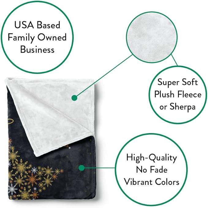 Personalized Plush Christmas Star Blanket | Cozy Fall Throw Blanket | Custom Winter Blankets | Christmas Throws | Santa Sofa Bed Throw | Customized Soft Christmas (Fleece 30x40)