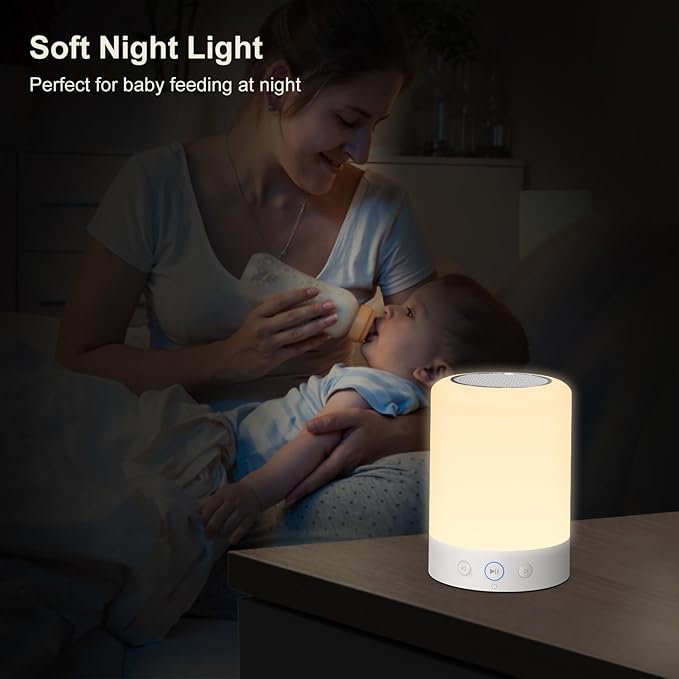 Portable White Noise Machine with Night Light-20 Non-Looping Sleep Sounds, Higher Battery, 5 Color Night Light, Timer & Memory Function for Baby Nursery, Office, Travel