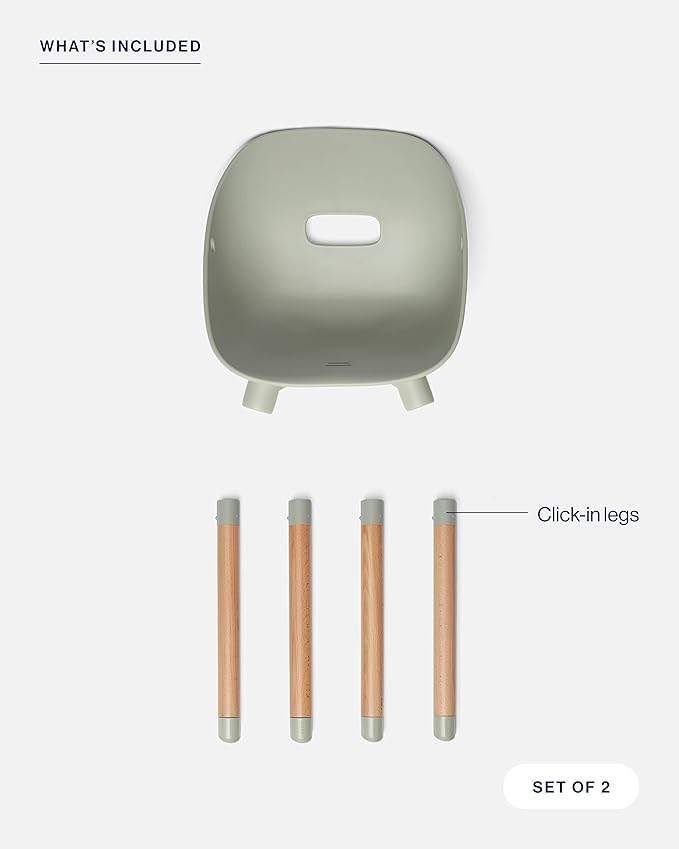 Lalo The Play Kit - Kids Table & Chairs Set with Sustainably Sourced Wood Table & 2 Non-Toxic Bucket Seat Chairs - Safe & Comfortable - Natural/Sage