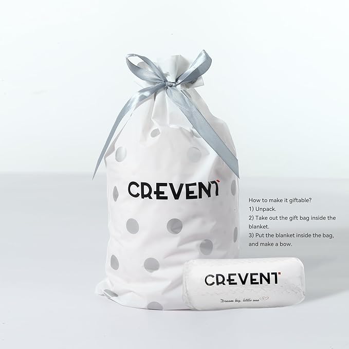 CREVENT 2Pcs 30''X40'' Cute Cozy Fluffy Warm Baby Blankets for Infants Toddlers' Bedding Crib Cot Stroller - Grey Cloud + Wave Whtie