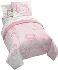 Jay Franco Hello Kitty Twin Comforter Set - 5 Piece Bedding Includes Sheet Set & Pillow Covers - Super Soft Pink Bedding
