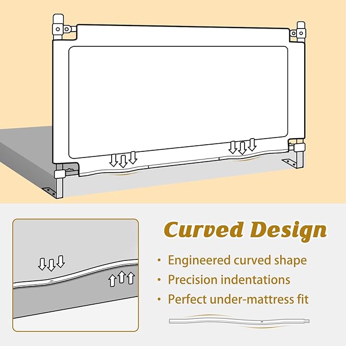 Height Adjustable Bed Rail for Toddlers, Kids Safety Baby Bed Rail for Twin/Full/King/Queen Size Bed (1, (1 Side) 76 Inch)