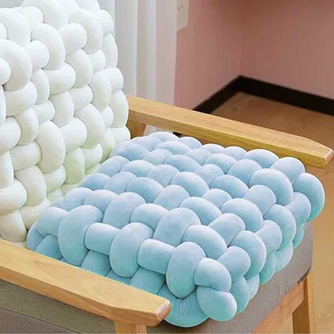 Velvet Chunky Bulky Giant Arm Knitting Yarn, Super Soft Jumbo Tube Weight, Fluffy DIY Crochet Hand Making Washable Yarn for Blanket, Pet Bed, Rugs, Pillow (1.1lb-Light Blue)