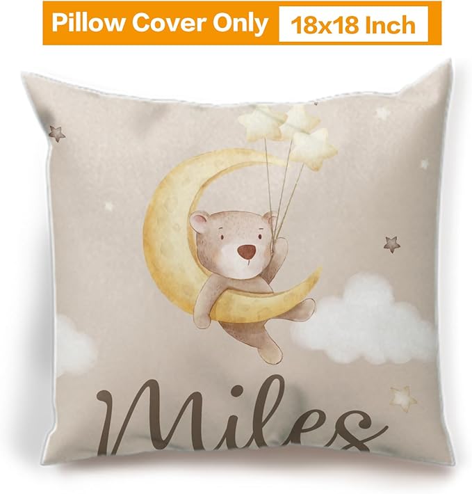 Custom Crib Bedding Set - Bear Design Personalized Name Baby Nursery Bedding 3 Pcs Set - Chic Soft Blanket, Sheet, Pillowcase for Newborns Boys Girls Gifts Color02