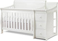 Sorelle Furniture Princeton Elite Crib and Changer with Solid Panel Back Classic -in- Convertible Diaper Changing Table Non-Toxic Finish Wooden Baby Bed Toddler Full-Size Nursery - White