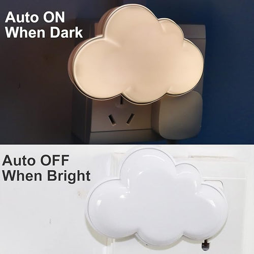 AUSAYE 2 Pack LED Night Light Plug in Lamp Cloud Night Light Mini Pretty Night Lights for Adults Kids NightLight White
