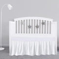 White Crib Bed Skirt 28" x 52" with 14" Drop - Dust Ruffle Crib Skirt with Split Corners - Soft Nursery Standard Crib Toddler Bedding Skirt for Baby Boys or Girls