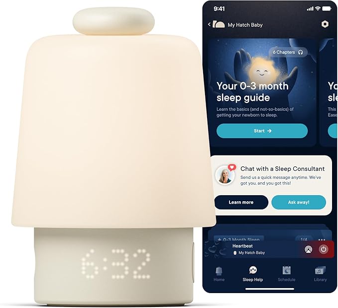 Hatch Rest Baby Sound Machine, Night Light | Hatch Baby Model | Sleep Support | Registry Essential, Routine Builder, Time-to-Rise Alarm Clock, White Noise, Nursery Stories, Toddler Kids (Wi-Fi), Putty
