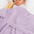 Baby Knit Blanket Soft Breathable Cotton Scallop Border Blankets Newborn Knitted Blanket Swaddle Blankets Gifts for Baby Newborn Toddler Shower Boy Girl New Mom Birthday Christmas Lilac 28x36