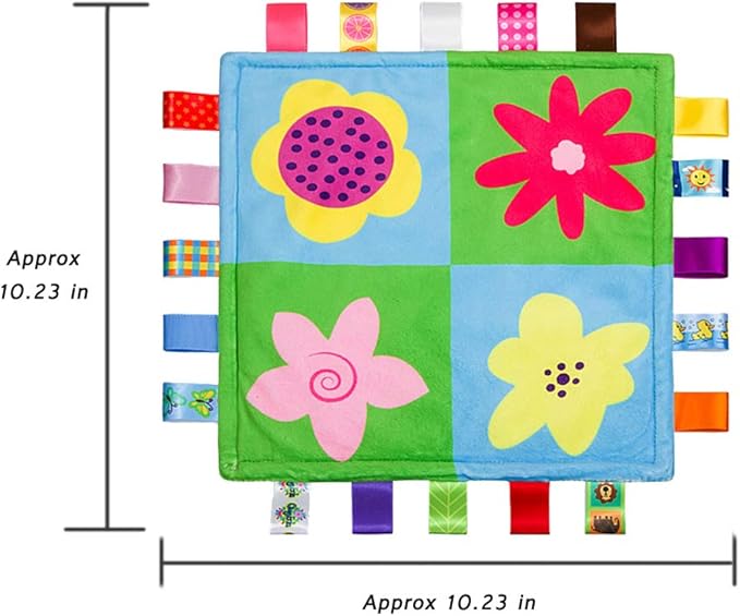 Baby Comforting taggies Blanket 10.43 * 10.43 inch Soft Square Plush Baby Appease Towel Security Blanket for 0-3 Years Old Babies