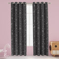 LORDTEX Dinosaur and Star Foil Print Blackout Curtains for Kids Room - Thermal Insulated Curtains Noise Reducing Window Drapes for Boys and Girls Bedroom, 52 x 95 Inch, Grey, Set of 2 Panels