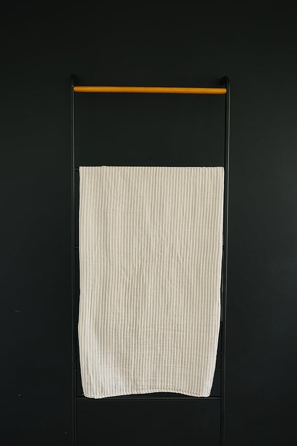 Mebie Baby Taupe Stripe Muslin Swaddle, Modern and Neutral Swaddle Blanket for Baby Girl or Boy, Soft Baby Blankets, Newborn Swaddle Blanket, 0-3 Month, Comfy Wrap, Baby Essentials & Gifts