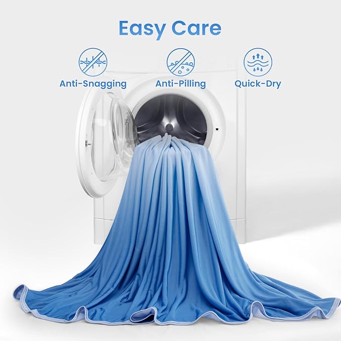 LUXEAR Gradient Cooling Blanket, Double-Sided Q-Max>0.5 Arc-Chill Summer Cold Blanket for Bed Sofa Chair Travel, Absords Heat to Keep Body Cool for Hot Sleeper & Night Sweats Adult Kids - 79"x86"