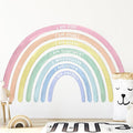 Tinideya 76.77x47.24'' Watercolor Large Rainbow Wall Decal Classroom Wall Decor with Inspirational Quote Peel and Stick Stickers Waterproof Wallpaper for Girls Kids Bedroom Nursery Playroom(Pastel)