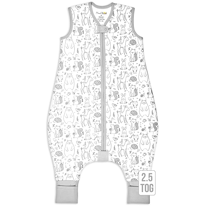 Mama Cheetah Toddler Sleep Sack with Feet 2T, 2.5 TOG Organic Cotton Baby Sleeping Bag with Legs, Winter Baby Wearable Blankets for Early Walker M