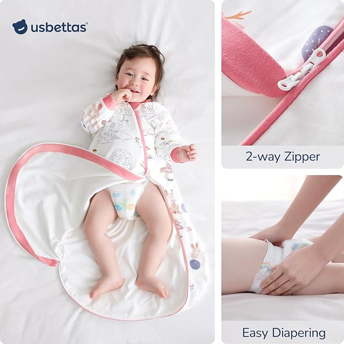 Baby Sleep Sack with Removable Sleeves, Breathable Wearable Blanket for Newborn & Toddler 6-36 Months, Cute Print