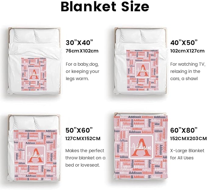 Dr.TOUGH Name Blanket Personalized Blanket for Adult Kids Flannel Customized Personalized Blankets and Throws