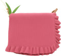 Cotton Baby Blanket with Ruffle Edge Soft Breathable Newborn Blanket for Boys & Girls, Lightweight Knit Throw for Crib, Stroller & Nursery Multiple Colors Available Rose Pink 30x30