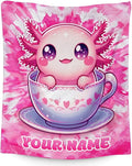 Custom Axolotl Blanket for Girls - 50" x 60" Inches Soft Cozy Plush Throws - Pink Cute Teens Throw Blanket Gifts for Sofa, Couch