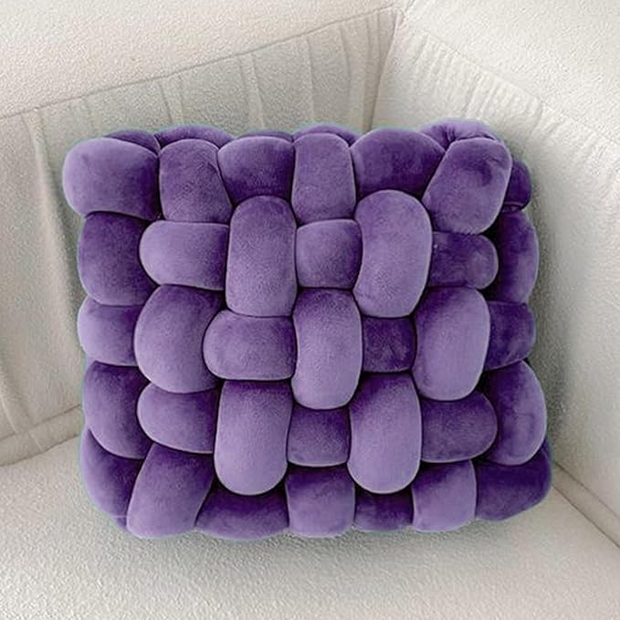 Velvet Chunky Bulky Giant Arm Knitting Yarn, Super Soft Jumbo Tube Weight, Fluffy DIY Crochet Hand Making Washable Yarn for Blanket, Pet Bed, Rugs, Pillow (1.1lb-Purple)