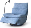 Nouhaus Swivel Nursery Recliner Glider, Oversized Electric Rocker Recliner Chair with USB & Type-C Port, Wireless Charger Phone Holder, Reclining Rocking Chair for Nursery (Snooze Modern, Sky Blue)