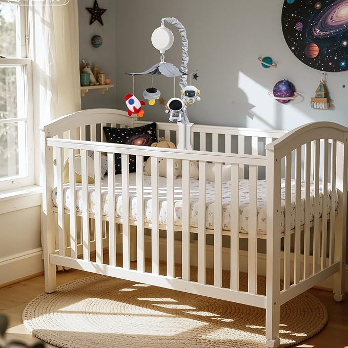Feisike Space Crib Mobile, Spaceman Baby Mobile for Crib Nursery Decor Hanging Plush Crib Toys for Newborn Boys and Girls Infant Babies 0-6-12 Months