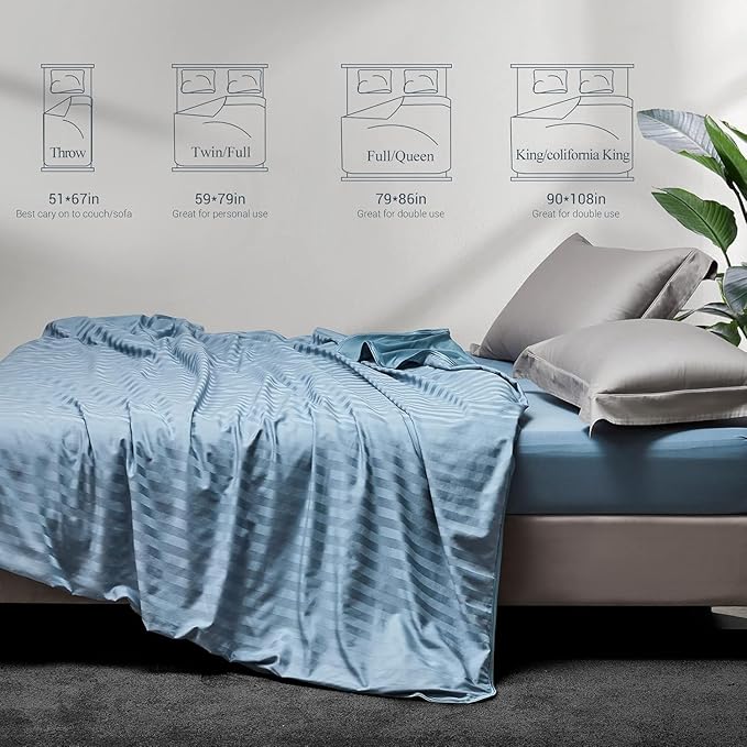 Elegear Revolutionary Cooling Blanket Queen, Absorbs Heat to Keep Body Cool for Night Sweats, Double Sided Arc-Chill3.0 Cooling Fiber Q-Max>0.5, Lightweight Summer Cold Blankets for Sleeping 79“ x 86”