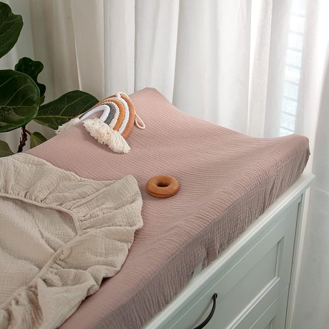 lulumoon Baby Changing Pad Cover: Muslin Diaper Changing Table Pad Cover - Changing Pad Sheets for Girls Boys