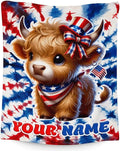 Highland Cow Blanket for Adults - 60" x 80" Inches Custom Highland Cow Theme Throw Blanket for Women - Cozy Fuzzy Warm Throw for Bed & Living Room